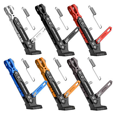 #ad Universal Adjustable Aluminum Alloy Motorcycle Side Stand Kickstand Holder $24.28