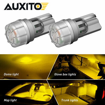 #ad AUXITO Yellow T10 Wedge CANBUS LED Light Bulbs W5W 2825 158 192 168 194 Bright $8.99
