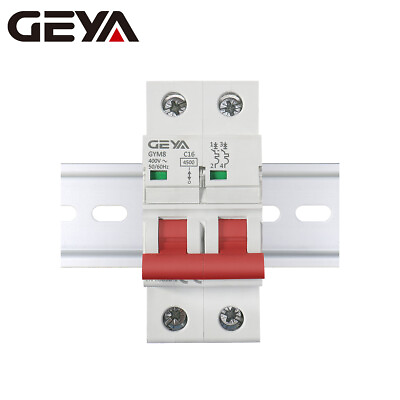 #ad GEYA Mini Circuit Breaker AC MCB 2Pole 4.5kA 6 10 16 25 32 40 50 63Amp Din Rail $12.72
