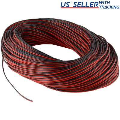 #ad 66ft Extension Cable Wire Cord for LED 20M 22AWG 22 2 Low Voltage Black amp; Red $9.69