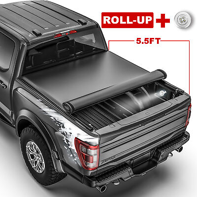 #ad New Roll Up Soft Tonneau Cover For 2009 2024 Ford F 150 Truck 5.5FT Short Bed $124.89