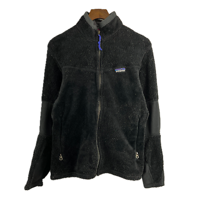 #ad PATAGONIA Womens Classic Regulator Jacket Full Zip Deep Pile Fleece Black Medium $48.99