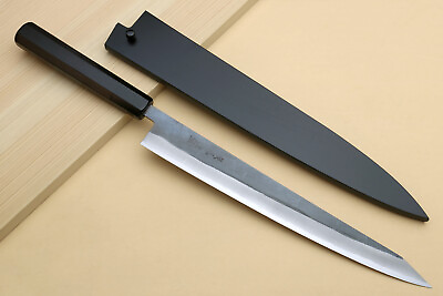 #ad Yoshihiro Kurouchi Black Forged Blue Steel #2 Stainless Clad Sujihiki Slicer $319.99