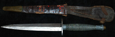 #ad Original WWII England Fairbairn Sykes FS Type 3 Commando Dagger with Sheath $260.00