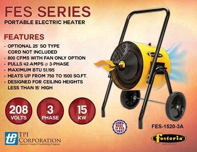 #ad Fostoria FES 1520 3A Portable Electric Salamander Heater 15KW 208V 3Ph $1685.76