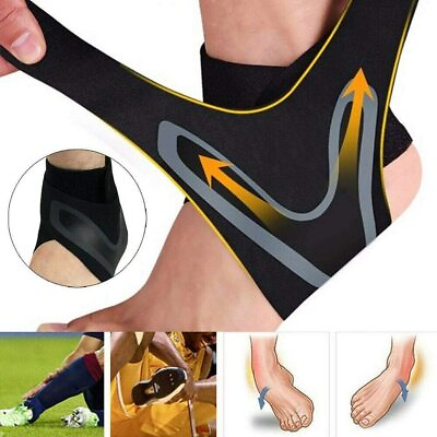 #ad Ankle Brace Support Compression Sleeve Plantar Fasciitis Pain Relief Foot Wrap $7.99