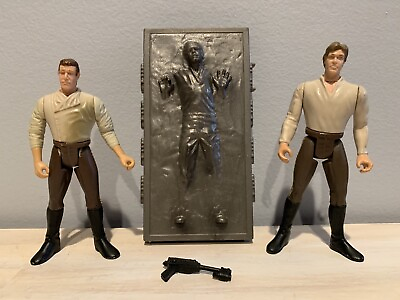 #ad Star Wars 3.75” POTF2 Han Solo Carbonite Complete w Bonus Figure Thawed Han Lot $12.99