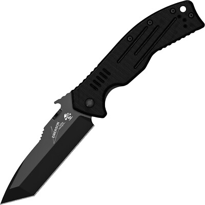 #ad Kershaw Emerson CQC 8K Black G10 Handle Black Tanto Blade Knife Wave 6044TBLK $49.99