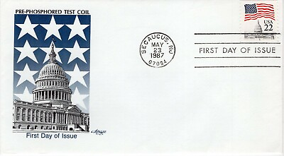 #ad USPS FDC #2115c 22c Flag Over Capitol Test Coil Stamp ArtMaster ST2038 $3.90