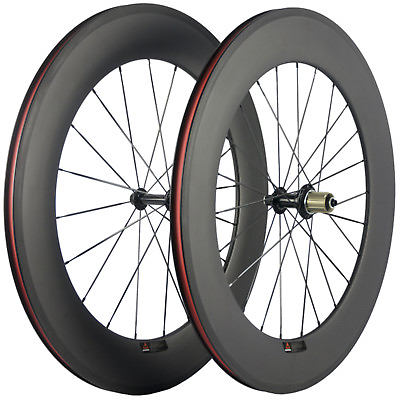 #ad 88mm Clincher Bicycle Wheels Road Bike 700C Race Carbon Wheelset 3K Matte Basalt $391.00