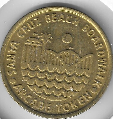 #ad #ad Santa Cruz Beach Boardwalk California Arcade Token Coin Chip 22 mm $3.95