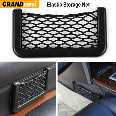 #ad #ad Car Interior Body Edge Elastic Net Storage Phone Holder Auto Accessories Black $0.99