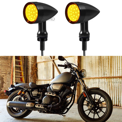 #ad 2Pcs Motorcycle LED Turn Signals Lights For Yamaha V Star 250 650 950 1100 1300 $23.09