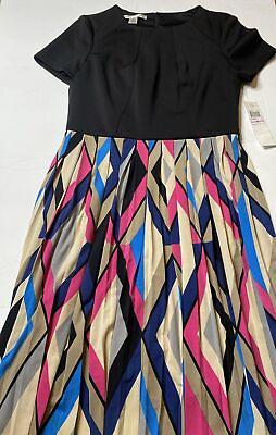 #ad Maggy London Womens Stripe Dress Size 6 G2749M Latte Pink NWT $20.00