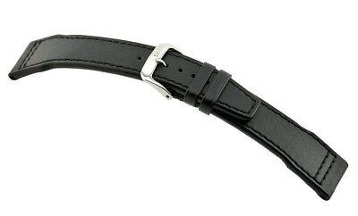 #ad RIOS1931 Genuine Calfskin Watch Band quot;Sciroccoquot; 22 mm without Buckle Black New AU $55.00