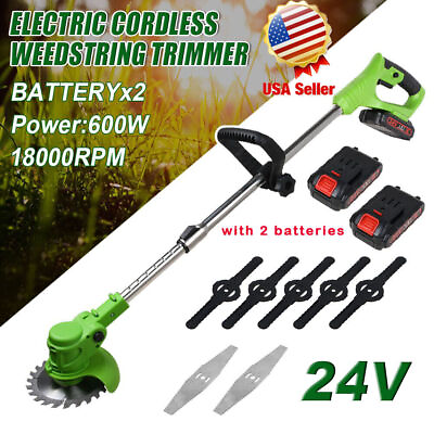 #ad 1000W Cordless Weed Eater Electric Brush Cutter Lawn Edger Grass String Trimmer $37.00
