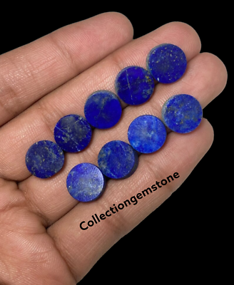 #ad 10 Pieces Natural Lapis Lazuli Both Side Polished Gems Size 8mm 20mm $17.10