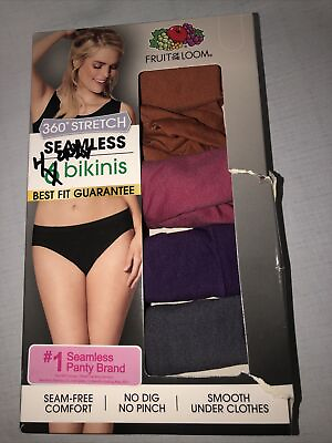 #ad Fruit Of The Loom Seamless Bikini Size 6 m New 4 Pair Dmgd Pkg $2.25