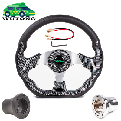 #ad 12.5quot; Carbon Fiber Golf Cart Steering Wheel For EZGO TXT RXV Yamaha and Club Car $25.99