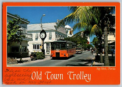 #ad Key West Florida Trolley Car at Old Town Vintage Postcard 4x6 Unposted $6.99