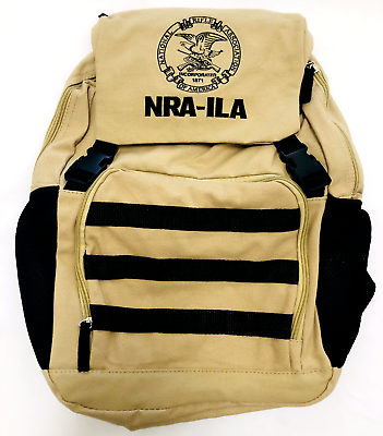#ad NRA ILA Tactical Backpack Carry Bag Khaki Tan 17x14quot; Shooting Range Bag $19.99