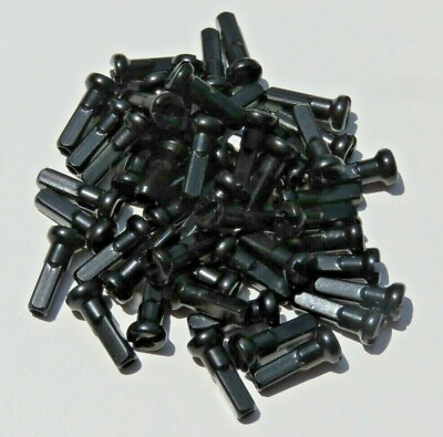 #ad 14mm Black Alloy Aluminum spoke nipple 14g 2.0mm Custom amounts $2.48