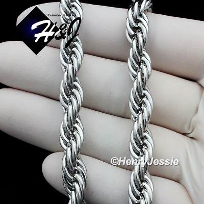 #ad 17quot;20quot;24quot;30quot;MEN#x27;s Stainless Steel 8mm Silver Smooth Rope Chain Necklace*N149 $16.99