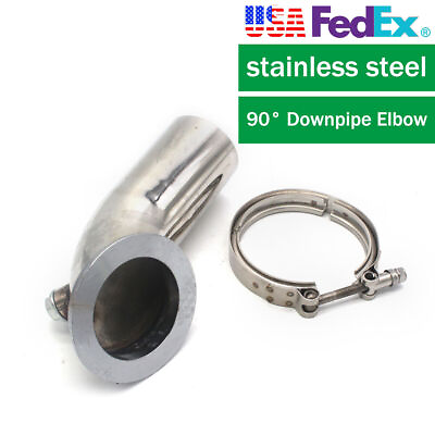 #ad #ad 90° Downpipe Elbow V band Adapter Flange Clamp Stainless For Turbo HY35 HE351 $72.89