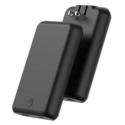 #ad #ad 10K Dual Port Power Delivery Portable Battery with AC Plug Black $24.88