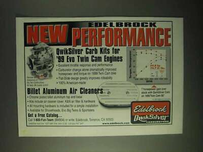 #ad #ad 1999 Edelbrock QwikSilver Carb Kits Ad Performance $19.99