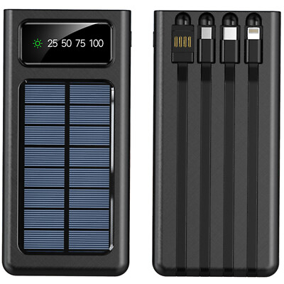#ad #ad 900000MAH Portable Solar Power Bank LCD LED 4 USB Battery Charger For Cell Phone $18.96