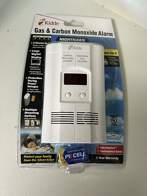 #ad Kidde Gas amp; Carbon Monoxide Alarm Plug In Nighthawk KN C0EG 3 New Open Box $28.99