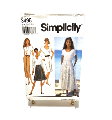 #ad Vtg Simplicity #8498 Size NN 10 16 Misses Slim Or Flared Skirt Uncut FF $6.00