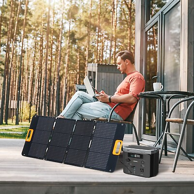 #ad 300 600 1000W Portable Power Station Solar Generator w Solar Panel for Outdoor $481.24