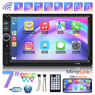 #ad 7quot; Double 2 DIN Car Stereo Radio Bluetooth Touch Screen USB AUX IN FM MP5 Player $28.79