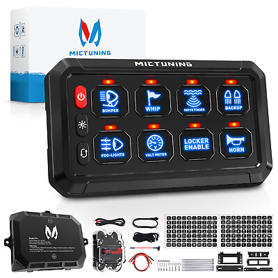#ad MICTUNING P1S 8 Gang Switch Panel Multifunction Auxiliary Circuit Control 12 24V $92.69