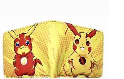 #ad WALLET anime Pikachu Yellow Cosplay Custom PU short wallet colorful $26.22