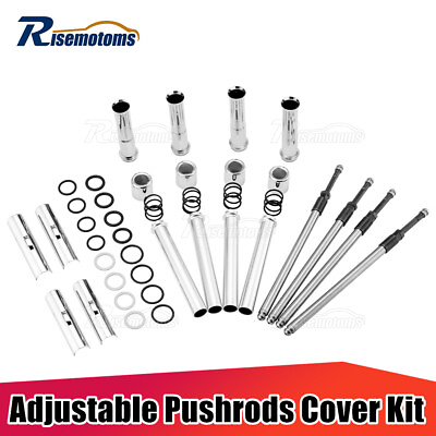 Adjustable Pushrods amp; Push Rod Cover Kit For Harley Evolution EVO FLS FXS 84 99 $99.95