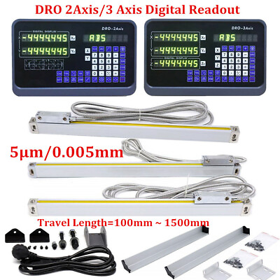 #ad 2 3 Axis Digital Readout TTL Linear Glass Scale DRO Encoder for Milling Lathe $119.99