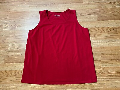 #ad Catherines Suprema Collection Sleeveless Tank Top Womens 2X Red Cotton Blend $14.95