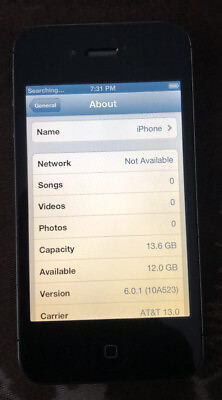#ad Apple iPhone 4 Black ATT A1332 16GB GSM CDMA Blemish Good Used IOS 6.0.1 $48.88