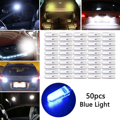 #ad 50pcs T10 194 W5W COB 2835 SMD 12LED Car License Light Bulb Super Bright Blue . $27.99