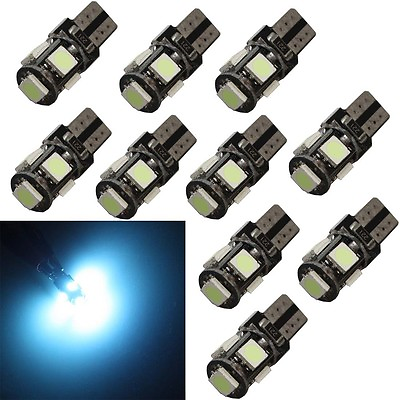 #ad 10 * Ice blue T10 5SMD type LED W5W 168 921 194 Canbus Error Free Wedge bulb $7.99