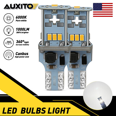 #ad 921 912 LED Reverse Backup Light Bulb 2400LM 6000K Super Bright T15 Error Free 2 $10.99