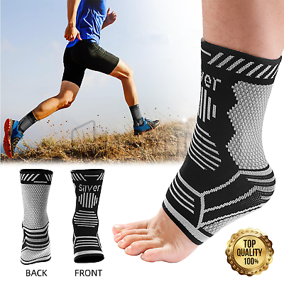 #ad Ankle Brace Support Compression Sleeve Plantar Fasciitis Pain Relief Foot Wrap $5.63