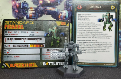 #ad Battletech Piranha Mech Pilot Cards Alpha Strike Clan Striker Catalyst Labs $16.90