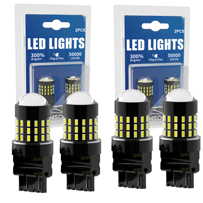#ad 4X LED Turn Signal Parking DRL Light Bulbs 3157 3457 White 6000K CANBUS $29.99