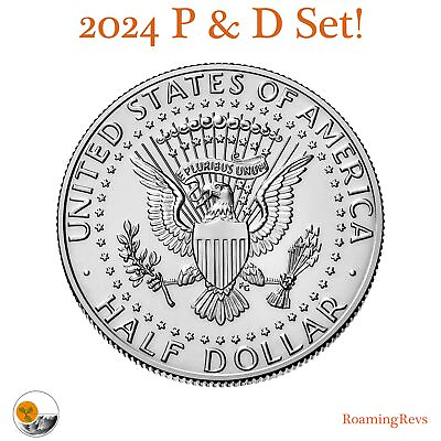 #ad 2024 P D Kennedy JFK 50c Half Dollar US Mint Unc Set of 2 Coins $2.34