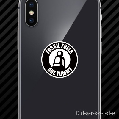 #ad 2x Fossil Fuels Are Yummy Cell Phone Sticker Mobile hot rod vintage Black $3.99