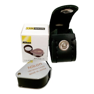 #ad Nikon Folding Pocket Magnifier Full HD 10x18 mm Lens Jewellers Eye Amulet Loupe $35.99